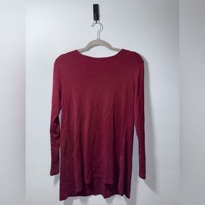 J.Jill Women’s 100% Pima Cotton Long Sleeve Top Small Casual comfy basics Wine